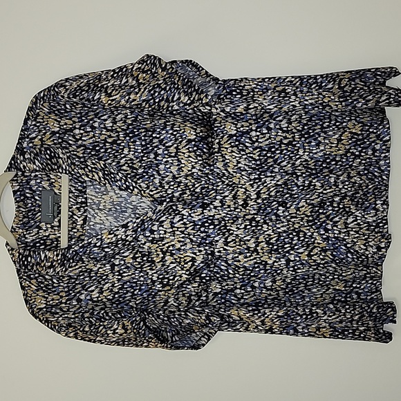 Anthropologie Tops - Anthropologie Womens Blue Button Up Short Sleeve Blouse Size Large Mob Wife